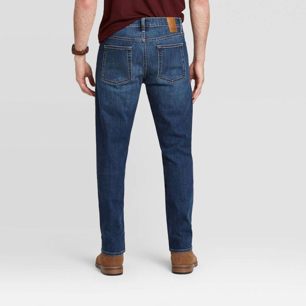 Goodfellow & Co -  Men's Mid Rise Relaxed Leg Athleti Dark Wash - Picture 2 of 3